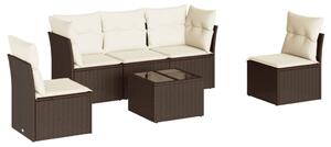 VidaXL 6 részes barna polyrattan kerti ülőgarnitúra párnával
