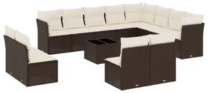 VidaXL 13 részes barna polyrattan kerti ülőgarnitúra párnákkal