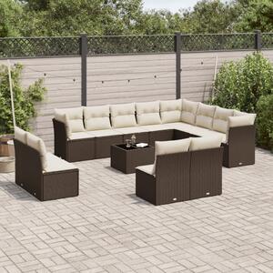 VidaXL 13 részes barna polyrattan kerti ülőgarnitúra párnákkal