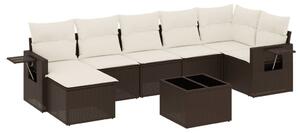 VidaXL 8 részes barna polyrattan kerti ülőgarnitúra párnákkal