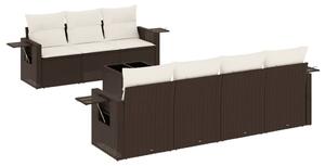 VidaXL 8 részes barna polyrattan kerti ülőgarnitúra párnákkal