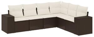 VidaXL 6 részes barna polyrattan kerti ülőgarnitúra párnával