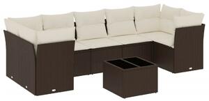 VidaXL 8 részes barna polyrattan kerti ülőgarnitúra párnákkal