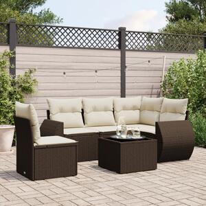 VidaXL 6 részes barna polyrattan kerti ülőgarnitúra párnával