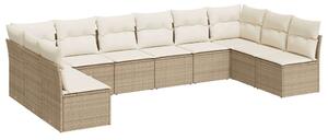 VidaXL Polyrattan Kerti Ülőgarnitúra - 10 részes, Bézs