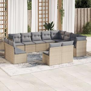VidaXL Polyrattan Kerti Ülőgarnitúra - 12 részes - Bézs