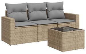 VidaXL Polyrattan Kerti Ülőgarnitúra - 4 részes - Bézs