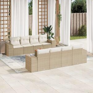 VidaXL Polyrattan Kerti Ülőgarnitúra - 9 részes - Bézs