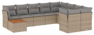 VidaXL Polyrattan Kerti Ülőgarnitúra - 10 részes - Bézs