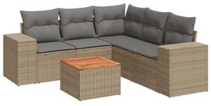 VidaXL Polyrattan Kerti Ülőgarnitúra - 6 részes - Bézs