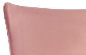 Rózsaszín bársony franciaágy 180 x 200 cm CHALEIX