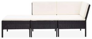 VidaXL Polyrattan Kerti Ülőgarnitúra - 3 részes - Barna