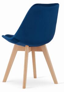 Kék DAREN NORI VELVET szék bükkfa lábakkal