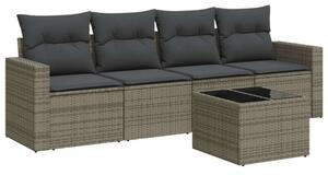 VidaXL Polyrattan Kerti Ülőgarnitúra - 5 részes - Szürke