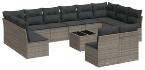 VidaXL Polyrattan Kerti Ülőgarnitúra - 13 részes - Szürke