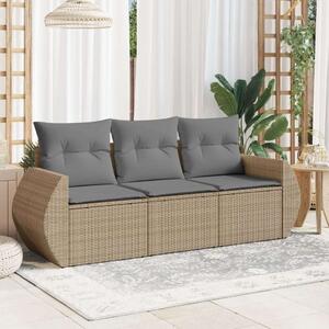 VidaXL Polyrattan Kerti Ülőgarnitúra - 3 részes - Bézs