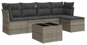 VidaXL Polyrattan Kerti Ülőgarnitúra - 6 részes - Szürke