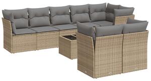 VidaXL Polyrattan Kerti Ülőgarnitúra - 9 részes - Bézs