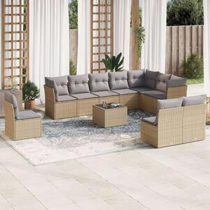 VidaXL Polyrattan Kerti Ülőgarnitúra - 11 részes - Bézs