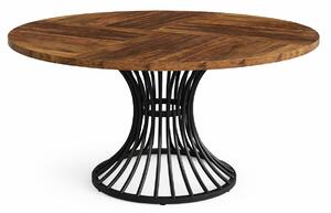 Nappali/Konyhaasztal, Blackswan Design Model Loft, barna/fekete fa, 120x120x75 cm