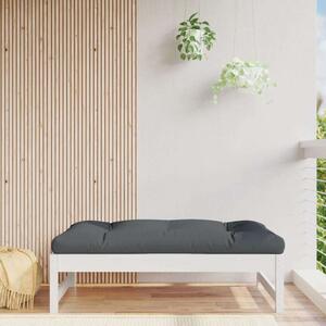 VidaXL fehér tömör fenyőfa kerti lábzsámoly párnával 120x80 cm