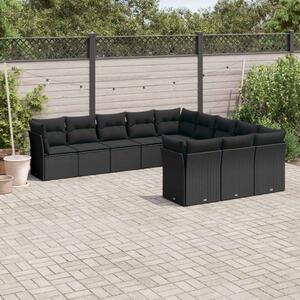VidaXL Polyrattan Kerti Ülőgarnitúra - Fekete - 11 részes