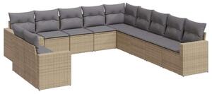 VidaXL Polyrattan Kerti Ülőgarnitúra - 11 részes - Bézs