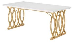Blackswan Design asztal, fehér/arany, márvány utánzat, 160 cm