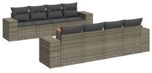 VidaXL Polyrattan Kerti Ülőgarnitúra - 9 részes - Szürke