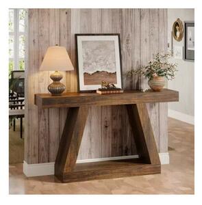 Masa Living/Hol, Blackswan Design Farmhouse M4, lemn maro inchis, 140x30x80 cm