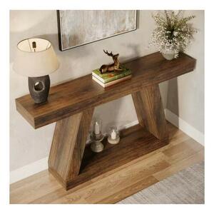 Masa Living/Hol, Blackswan Design Farmhouse M4, lemn maro inchis, 140x30x80 cm