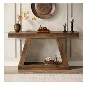 Masa Living/Hol, Blackswan Design Farmhouse M4, lemn maro inchis, 140x30x80 cm