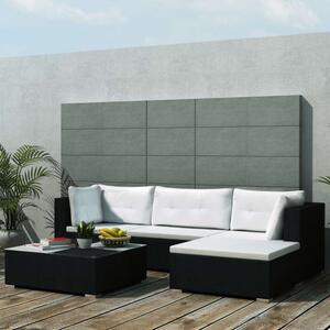 VidaXL Polyrattan Kerti Bútorszett - 5 részes - Fekete