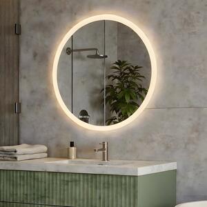 Kerek, 80 cm-es LED fürdőszobai tükör Dual Color funkcióval, érintőkapcsolóval és fűtőszőnyeggel