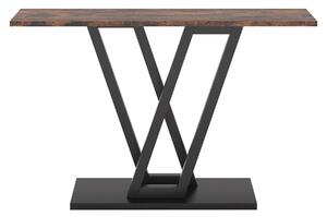 Industrial konzolasztal, Blackswan Design, 110x30x80cm, barna/fekete fa