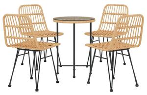 VidaXL Polyrattan Kerti Étkezőgarnitúra - 5 részes
