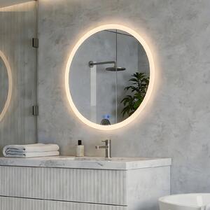 Kerek, 60 cm-es LED fürdőszobai tükör Dual Color funkcióval, érintőkapcsolóval és fűtőszőnyeggel