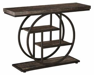 Konzolasztal, Blackswan Design Alana, wenge fa/fekete, 4 polc, 105x30x80 cm