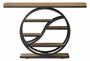 Masa konzol, Blackswan Design Sofia 4, lemn maro/negru, fém, 120x30x90 cm