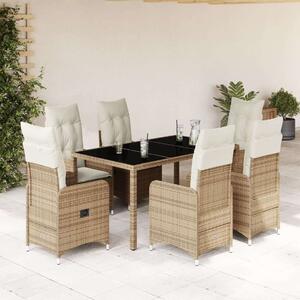 VidaXL Polyrattan Kerti Bútorgarnitúra - 7 részes - Bézs