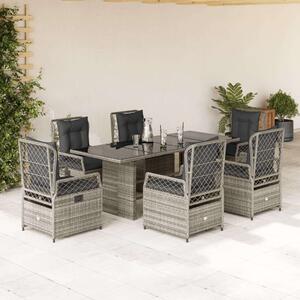 VidaXL Polyrattan Kerti Étkezőgarnitúra - 7 részes, Szürke