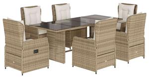 VidaXL Kerti Étkezőgarnitúra - Polyrattan - Bézs - 7 részes
