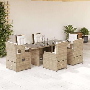 VidaXL Kerti Étkezőgarnitúra - Polyrattan - Bézs - 7 részes