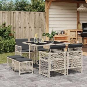 VidaXL Polyrattan Kerti Étkezőgarnitúra - 9 részes