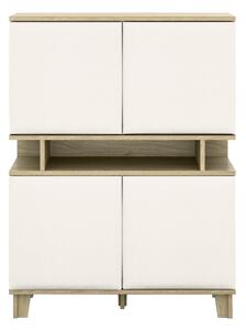 Könyvespolc Evarveru 106, Zárt, Ajtókkal, Laminált forgácslap, 147x110x43cm, Kasmír, Tölgy