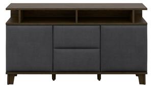 Komód Evarveru 105, Laminált forgácslap, Kárpit, 90x165x42cm, Sötét tölgy, Antracit, Fekete