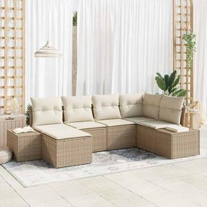 Kerti Kanapé Szett 6 pcs bézs és krémszínű 264 x 154 x 85 cm