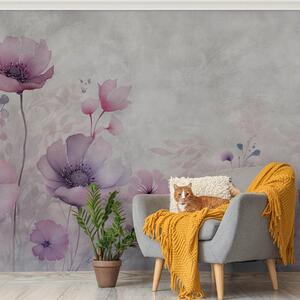 Fotótapéta Áttetsző virágok beton háttéren, Fotótapéta akvarell, w08908 : Uwalls.hu
