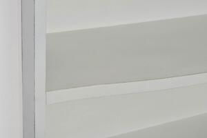 Könyves szekrény, fa, 85x35x180, 2fiókos, természetes, fehér