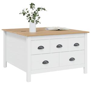 VidaXL Dohányzóasztal HILL Fehér és mézbarna 79.5 x 79.5 x 49 cm